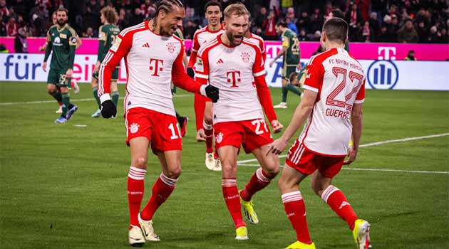 Bayern München 1-0 Union Berlin. Baverezii câștigă restanța și se apropie la 4 puncte de lider Raphael Guerreiro a marcat unicul gol al meciului Bayern Munchen - Union Berlin 1-0 (sursa foto: fcbayern.com)