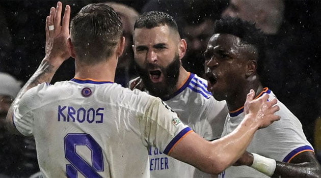 Chelsea 1-3 Real Madrid. Benzema, al patrulea jucător din istoria Champions League cu hattrick-uri consecutive Karim Benzema, hattrick în meciul Chelsea - Real Madrid 1-3
