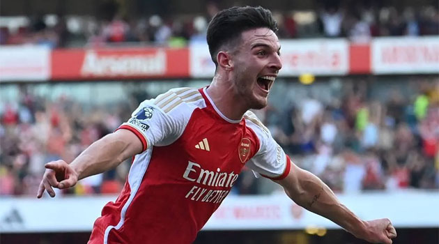 Arsenal 3-1 Manchester United. Tunarii câștigă cu două goluri în prelungiri Declan Rice, eroul meciului Arsenal - Manchester United 3-1