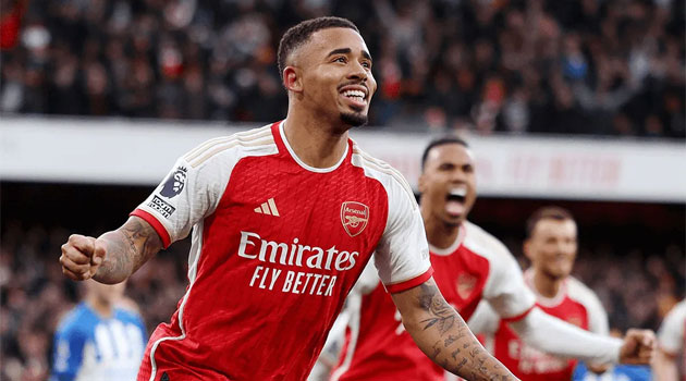 Arsenal 2-0 Brighton. Programare ideală pentru Tunari, nefericită pentru spectatorul neutru Gabriel Jesus, marcator în meciul Arsenal - Brighton 2-0