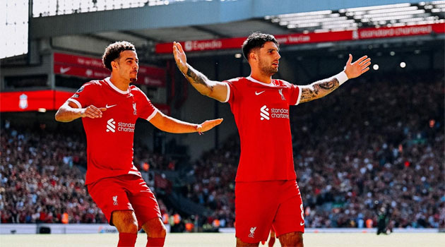 Liverpool 3-0 Aston Villa. Primul gol pentru Szoboszlai în Premier League. Ultimul pentru Salah? Dominik Szoboszlai a marcat primul său gol pentru Liverpool în meciul cu Aston villa, scor 3-0